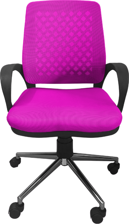 Comfy Ofis Büro Öğrenci Çalışma Koltuğu Sandalyesi Krom Ayaklı Pembe