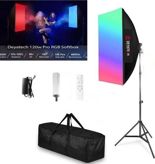 120W Rgb Softbox 60X90Cm 3000-5500K Led Video Ve Fotoğraf Çekim Işıgı Renkli Işık