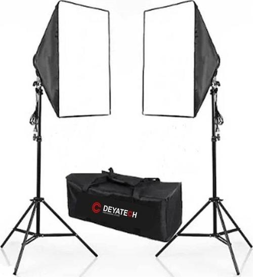 50 X 70 Cm Softbox 2'Li Sürekli Işık Seti Strobist Set Taşıma Çantalı Video Ve Youtube