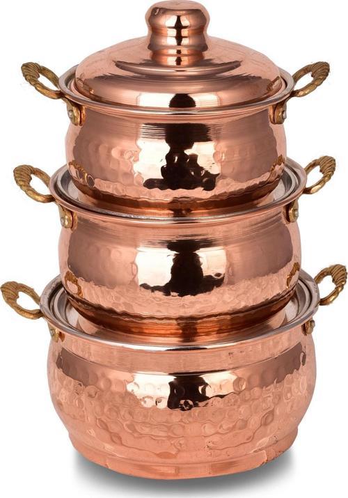 Premium Collection Bakır Mini Güveç 3'lü Tencere Seti
