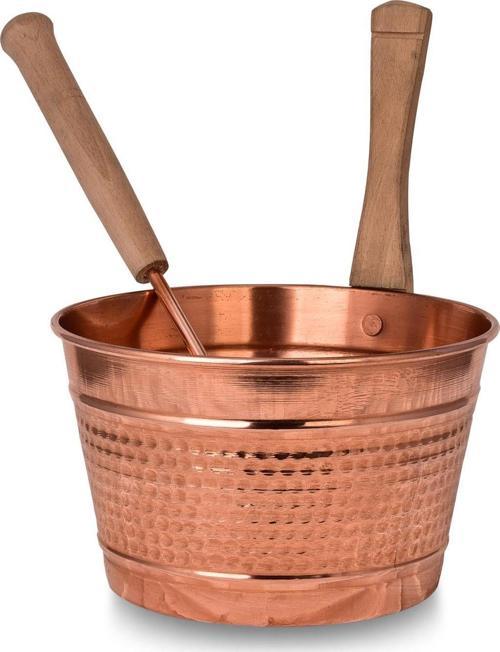 Premium Collection Bakır Sauna Kovası Kepçeli Takım