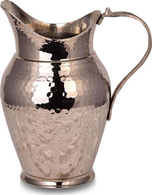 Premium Collection İçim Bakır Büyük Sürahi Nikel El Dövmesi