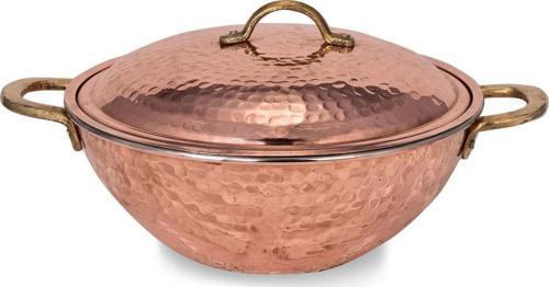 Premium Collection Kapaklı Bakır Wok Tava 25cm