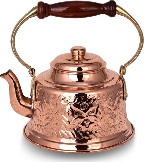 Premium Collection Roma Bakır Demlik El İşlemeli