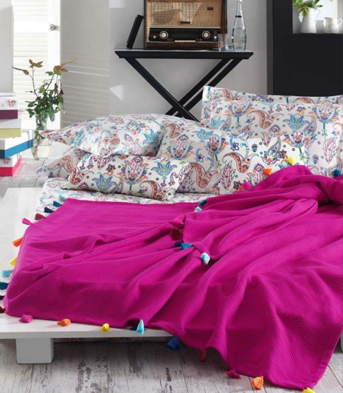 İyi Geceler İstanbul Up Style Çift Kişilik Fuşya Pike Takımı