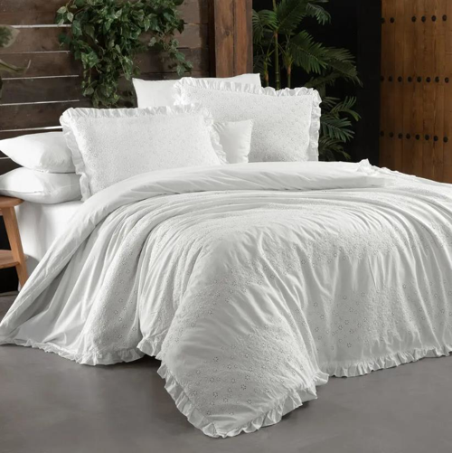 Mood Comfort Gırona Çift Kişilik Beyaz Nevresim Takımı