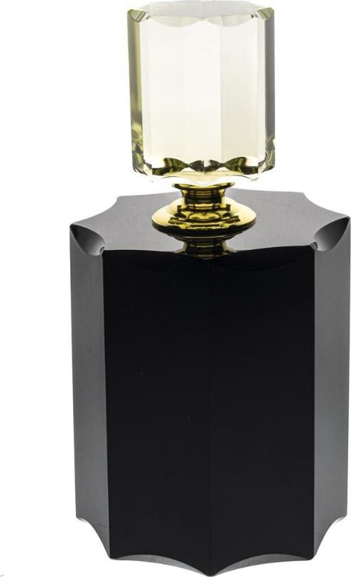 10x10x21 Cm Siyah-Sarı Cam Dekoratif Şişe