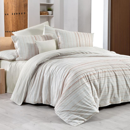 Rabella Fancy Çift Kişilik Bej Nevresim Takımı