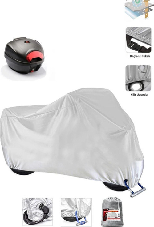 Kanuni Gt 250 R İçin Arka Çanta Ve Kilit Uyumlu Gri Motosiklet Branda, Güvenli