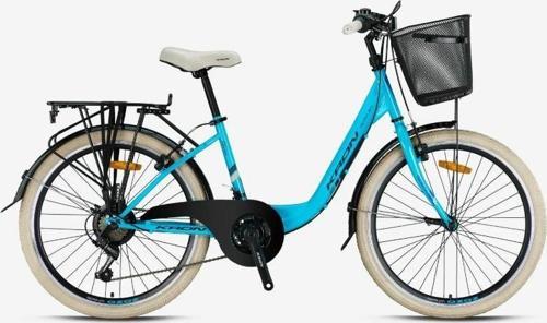 TETRA 3.0 - 24  City Bike - 15' - 21 Vites - V.B. - Mat Turkuaz-Açık Lacivert/Bej