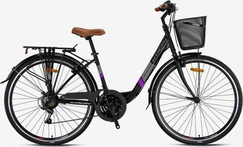 TETRA 3.0 - 26" City Bike - 15' - 21 Vites - V.B. - Mat Siyah-Gri/Mor