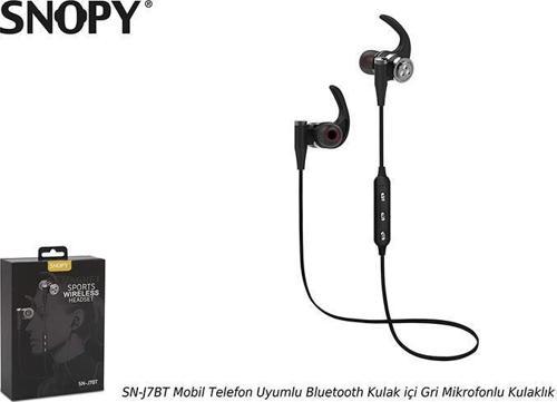 Sn-J7Bt Mobil Telefon Uyumlu Bluetooth Kulak İçi Gri Mikrofonlu Kulaklık
