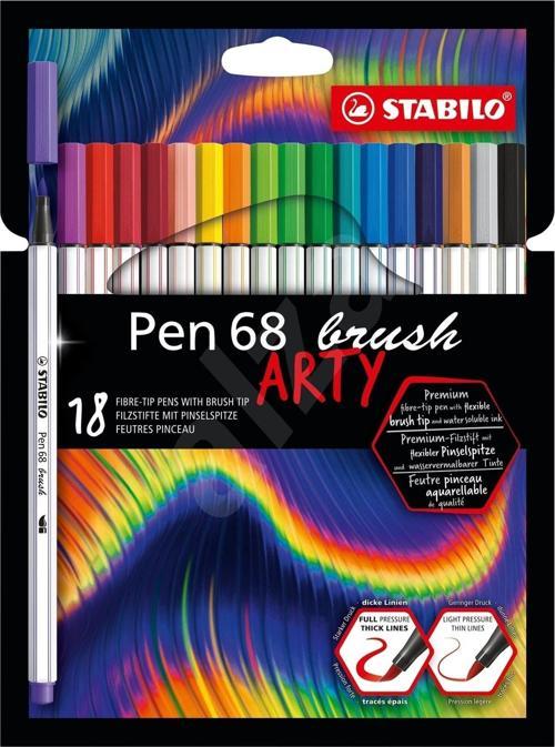 Keçe Uçlu Boya Kalemi Pen 68 Brush Arty 18 Li Renk