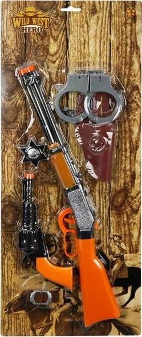 Silah Set Kovboy Tüfk/Tabnc/Kılıf/Kelepçe