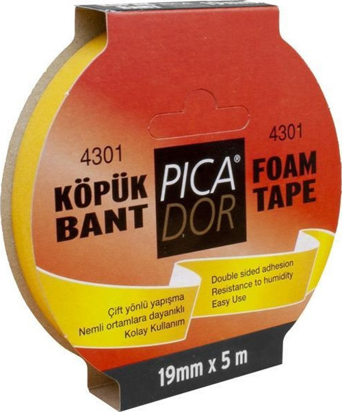 Çift Taraflı Bant Köpük Rulo Askılı 19mmx5m 4301