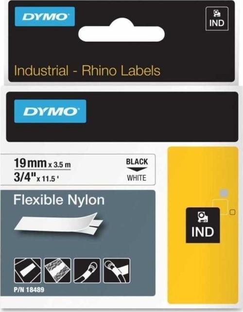 Rhino Pro Esnek Naylon Şerit 19mmx3,5m Beyaz/Siyah (18489)