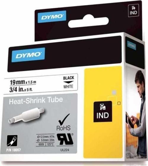 Rhino Pro Isıyla Küçülen Şerit 19mm x 1,5m Beyaz/Siyah (18057)