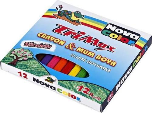 Trimax Üçgen Mum Pastel Boya  12 Renk  NC-2117
