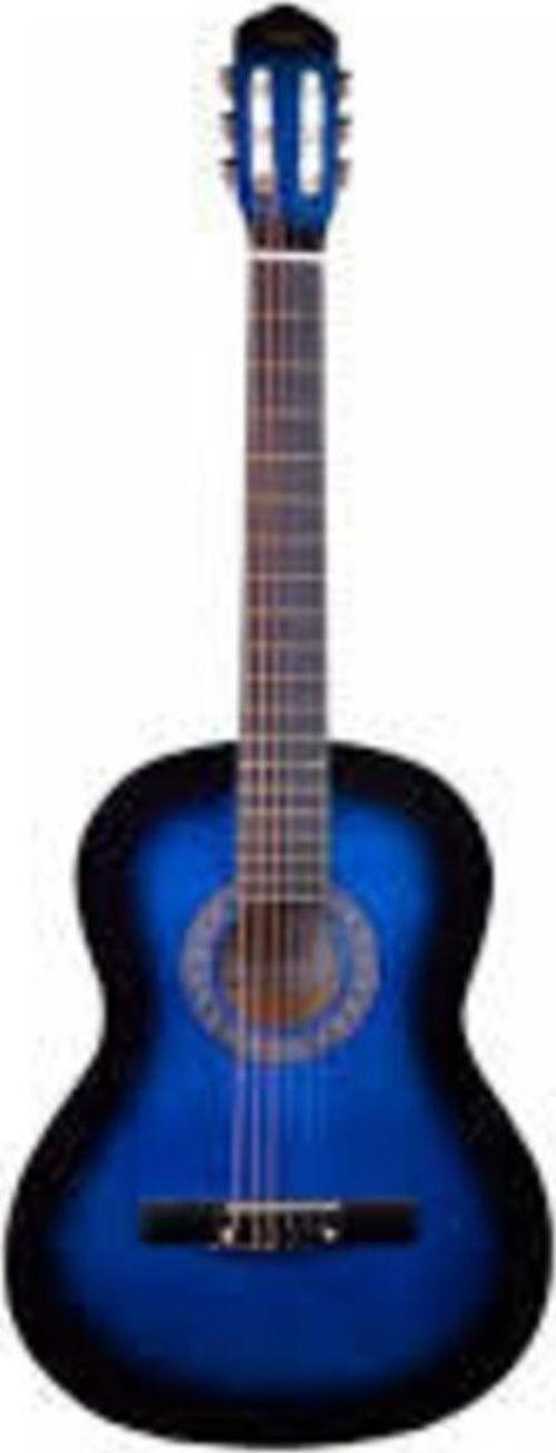 Mavi Klasik Gitar Tam Boy Kılıflı Pena Dahil