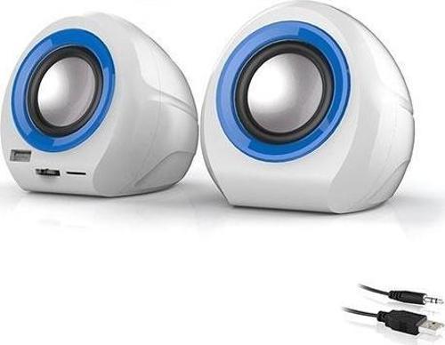 MD-179 Beyaz-Mavi Usb+Sd+Fm Radyolu Speaker