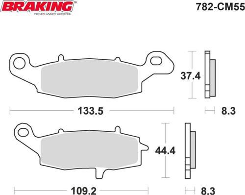 Brakıng Fren Balatası Sinter 782cm55 Ön Kawasakı Er-5 Er-6f Er-6f Ex 650 Suzukı Dl 650 1000 V-strom 