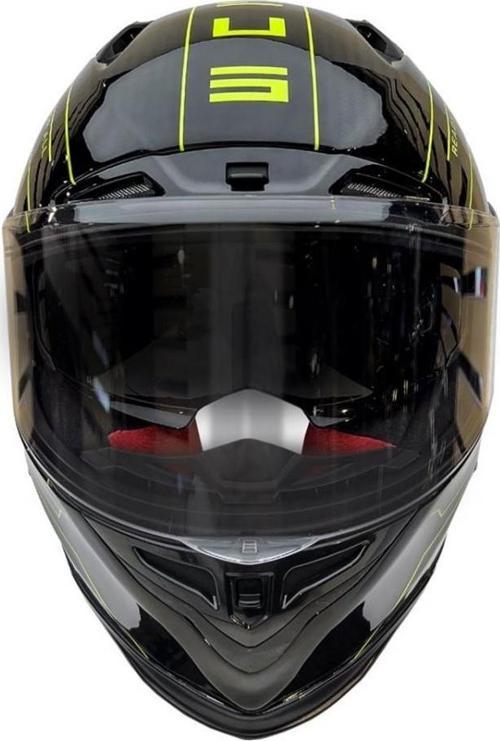 Zs-1800b Kapalı Kask Carbon Am8 Siyah-neon Sarı X-LARGE