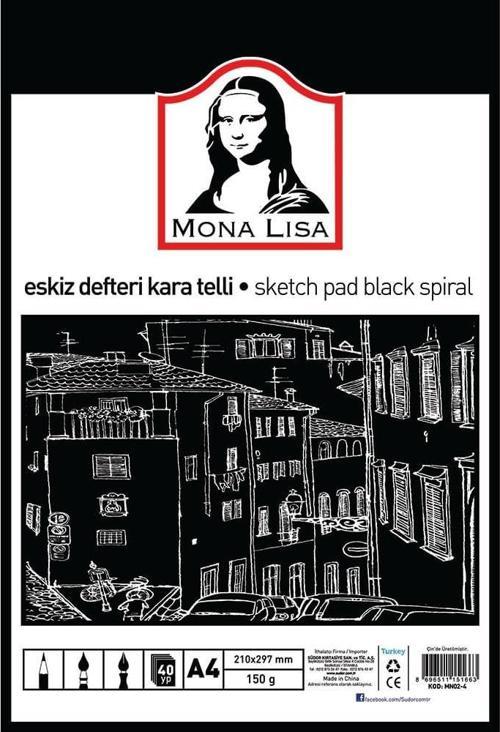 Monalisa Eskiz Defteri Kara Telli A4 150 GR 40 YP MN02-4