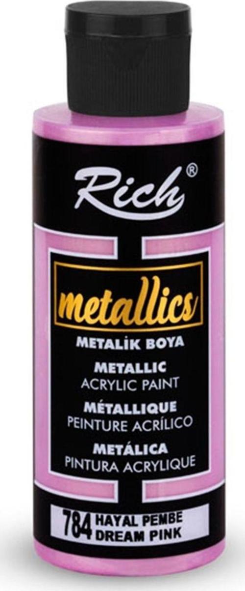 784 Hayal Pembe Metalik Akrilik Boya 120cc