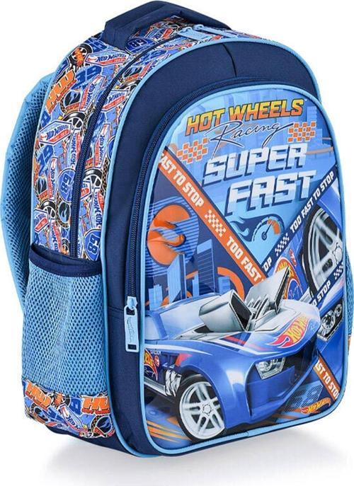 Frocx Hot Wheels Mavi Araba  Due Fast Lisanslı Erkek Çocuk İlkokul Çantası 32X40X14cm