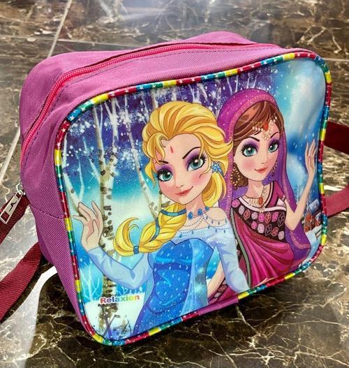 Çocuk Okul Pembe Frozen Simli Desenli Kız Beslenme Çantası 20x25x10cm