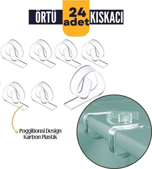Masa Örtüsü Kelepçesi 24 Adet Poggibonsi Design