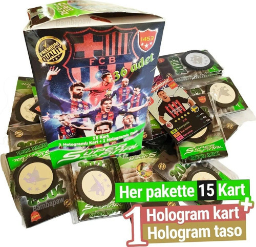 150 Adet Süper Final Süper Star Futbolcu Kartı + 10 Adet Hologramlı Kart + 10 Adet Hologramlı Taso