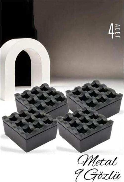 Metal Kül Tablas 9 Gözlü Rexite 4 Adet