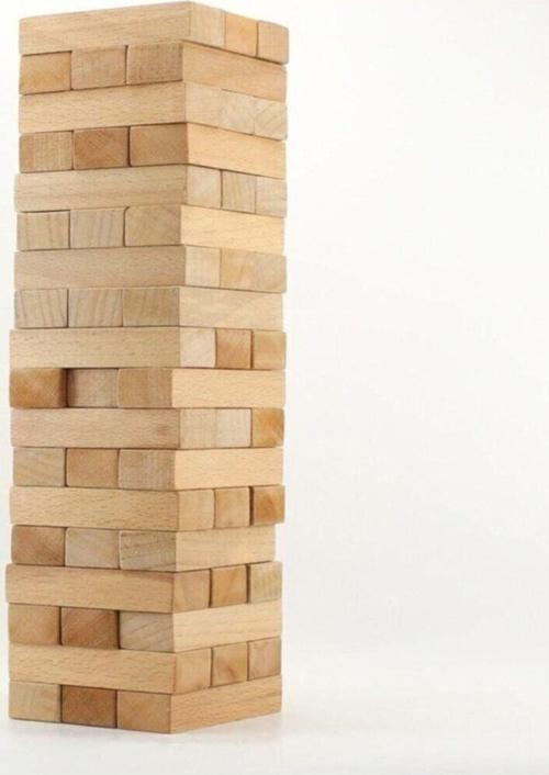 Büyük Boy Doğal Ahşap Denge Oyunu Kule Oyunu 54 Parça