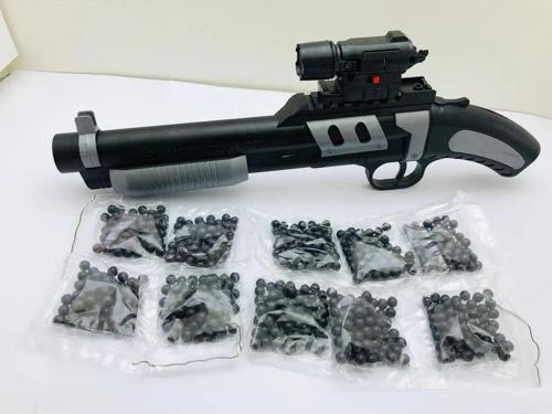 Oyuncak Lazerli Pompalı Tüfek - Lazerli Pompalı Tabanca Pompalı Boncuk Atan Tabanca 600 Boncuk