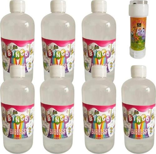 7 Adet Köpük Tabancası Yedek Köpük Baloncuk Solüsyonu 500 Ml + 1 Adet Küçük Köpük Baloncuk Oyuncağı