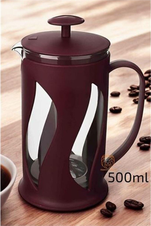 French Press Demlik 500 Ml Bordo