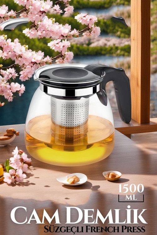 1500 Ml Süzgeçli French Press Cam Demlik