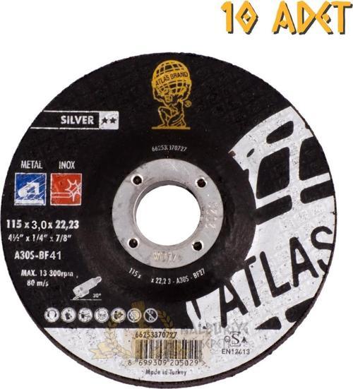 A30S-BF41 Metal İnox Daire Testere Kesme Taşı 3 x 115 mm. - 10 Adet
