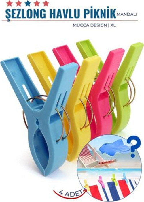 Xl Plaj Havlu Şezlong Piknik Mandalı 4 Adet Mucca Design