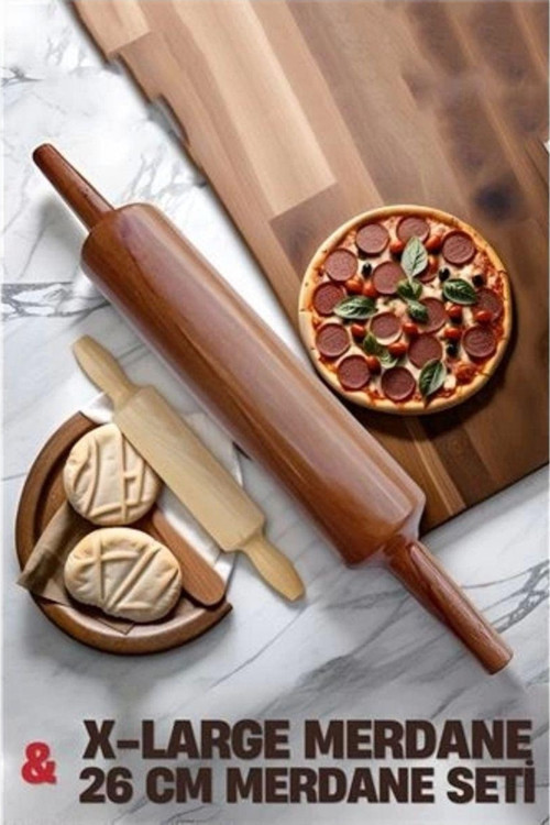 50 Cm X-Large Pizza Merdane 2 Li Set Woodyard Design