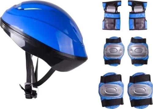 Mavi Koruyucu Ekipman Set Scooter Bisiklet Kask Dizlik Ve Kolluk Seti