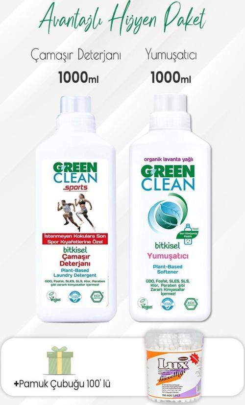 Sports Çamaşır Deterjanı, Yumuşatıcı 1000 ml ve Pamuk Çubuğu