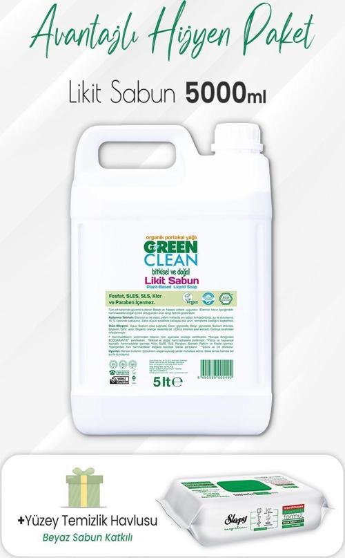 Bitkisel Likit Sabun 5 lt ve Easy Clean Yüzey Temizlik 100' lü