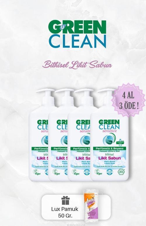 Bitkisel Likit Sabun Sensitive 500 ml 4 AL 3 ÖDE ve 50 Gr Pamuk