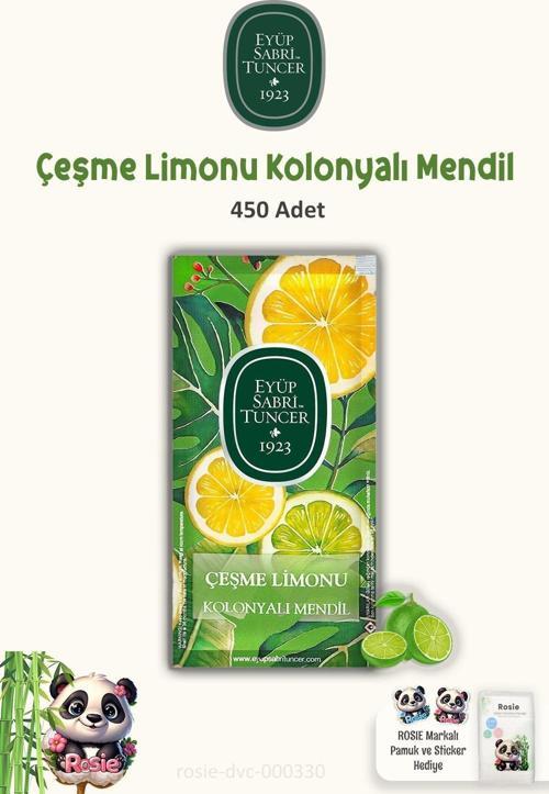 Kolonyalı Mendil Çeşme Limonu 3 Paket 150'li ve ROSIE Pamuk