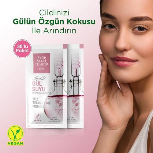 Mistik Gül Suyu Yüz Temizleme Mendili 30'lu