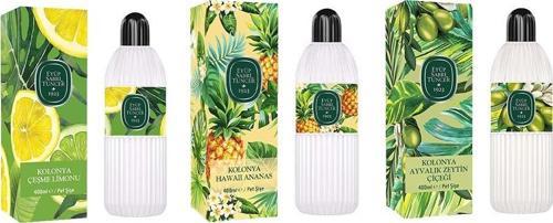 Kolonya Çeşme Limonu, Hawaii Ananas ve Ayvalık Zeytin Çiçeği Pet Şişe 400 ml