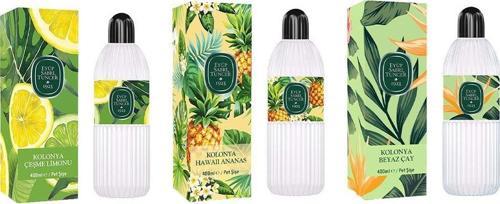 Kolonya Çeşme Limonu, Hawaii Ananas ve Beyaz Çay Pet Şişe 400 ml
