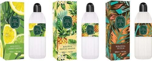 Kolonya Çeşme Limonu, Hawaii Ananas ve Tütün Pet Şişe 400 ml